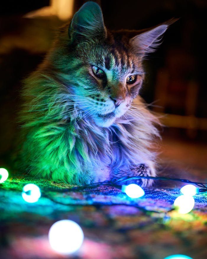 Close-Up Shot of a Maine Coon