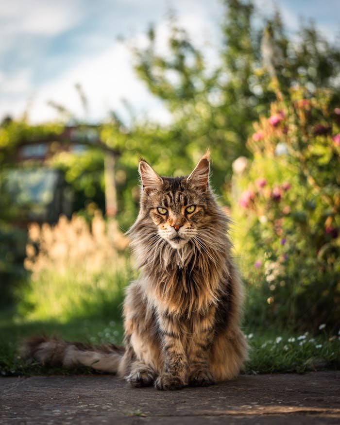 Close-Up Shot of a Maine Coon